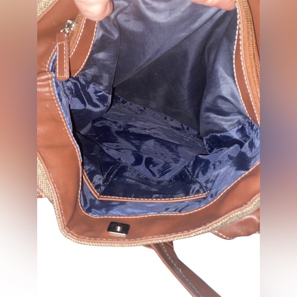 TOMMY HILFIGER GUC VINTAGE 2001 TWEED TOTE BAG, BROWN - Picture 6 of 8